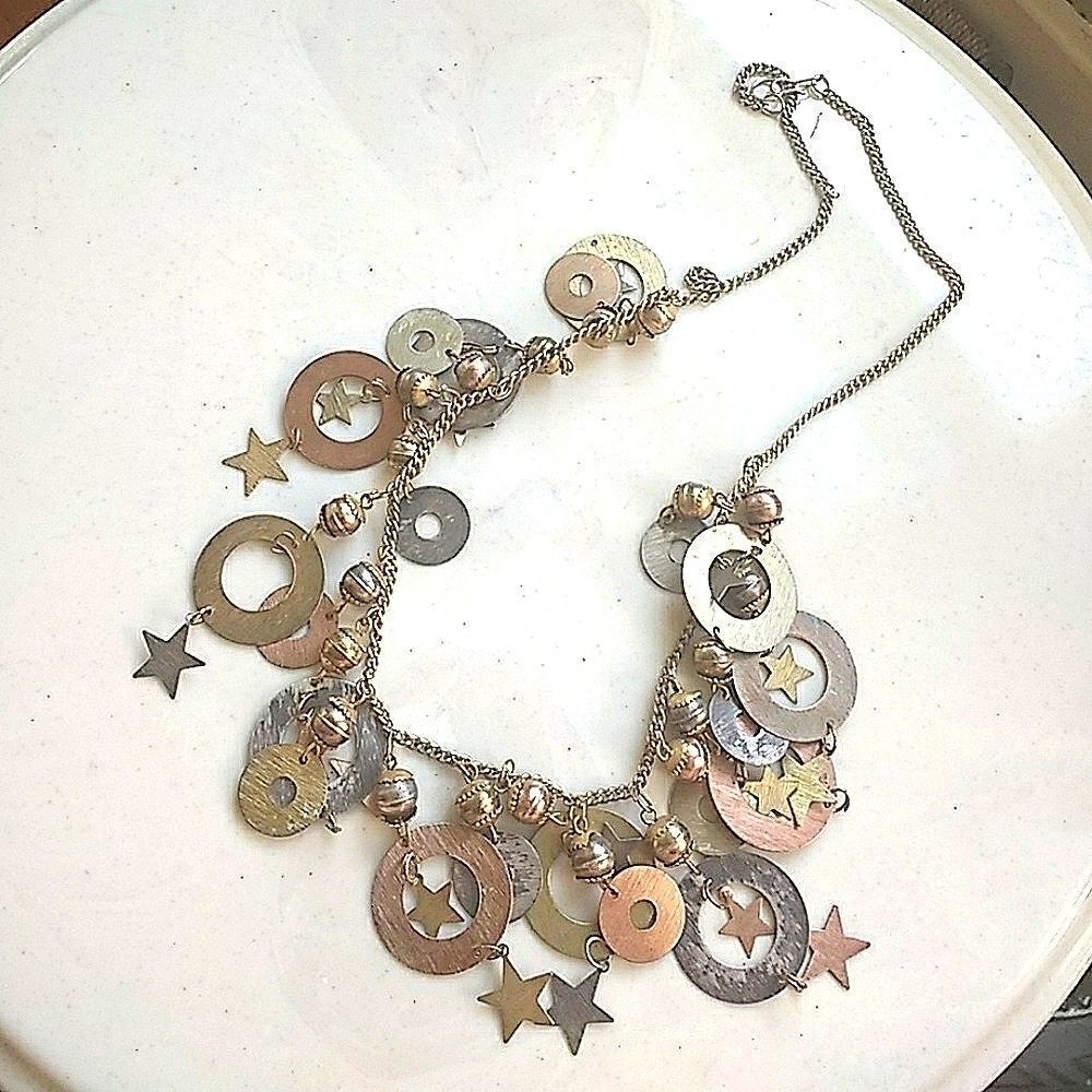 Festive Mixed Metals Artisan Necklace